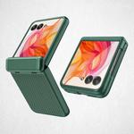 For Motorola Razr 50 Ultra Integrated Fold Hinge Grid Texture Phone Case(Green)