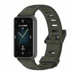 For Honor Band 9 MIJOBS Flat Hole Breathable TPU Watch Band(Khaki Green Black)