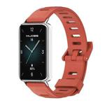 For Honor Band 9 MIJOBS Flat Hole Breathable TPU Watch Band(Orange Silver)