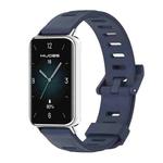 For Honor Band 9 MIJOBS Flat Hole Breathable TPU Watch Band(Midnight Blue Silver)