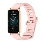 For Honor Band 9 MIJOBS Flat Hole Breathable TPU Watch Band(Pink Rose Gold)