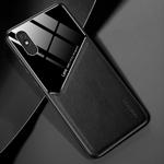 For Xiaomi Redmi 9A All-inclusive Leather + Organic Glass Phone Case with Metal Iron Sheet(Black)