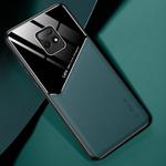 For Xiaomi Redmi 10X 5G All-inclusive Leather + Organic Glass Phone Case with Metal Iron Sheet(Dark Green)