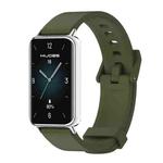 For Honor Band 9 MIJOBS Solid Color Silicone Watch Band(Army Green Silver)