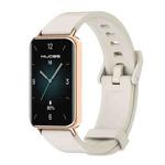 For Honor Band 9 MIJOBS Solid Color Silicone Watch Band(Gray Rose Gold)