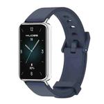 For Honor Band 9 MIJOBS Solid Color Silicone Watch Band(Midnight Blue Silver)