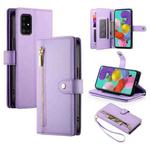 For Samsung Galaxy A51 4G / M40s Nine Card-slot Zipper Wallet Bag Leather Phone Case(Purple)