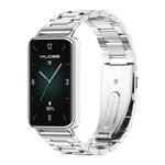 For Honor Band 9 MIJOBS Three-Beads Stainless Steel Watch Band(Silver)