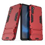 For Huawei Maimang 9 PC + TPU Shockproof Protective Case with Holder(Red)