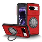 For Google Pixel 8 Sliding Camshield TPU Hybrid PC Magnetic Holder Phone Case(Red)