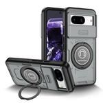 For Google Pixel 8a Sliding Camshield TPU Hybrid PC Magnetic Holder Phone Case(Grey)
