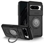 For Google Pixel 8 Pro Sliding Camshield TPU Hybrid PC Magnetic Holder Phone Case(Black)