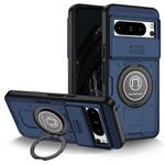 For Google Pixel 8 Pro Sliding Camshield TPU Hybrid PC Magnetic Holder Phone Case(Dark Blue)