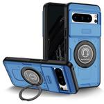 For Google Pixel 8 Pro Sliding Camshield TPU Hybrid PC Magnetic Holder Phone Case(Sky Blue)