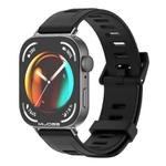 For Huawei Watch Fit3 MIJOBS Flat Hole Silicone Watch Band(Black)