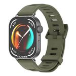 For Huawei Watch Fit3 MIJOBS Flat Hole Silicone Watch Band(Army Green Black)