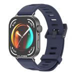 For Huawei Watch Fit3 MIJOBS Flat Hole Silicone Watch Band(Midnight Blue Black)