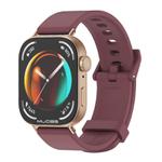For Huawei Watch Fit3 MIJOBS Solid Color Silicone Watch Band(Wine Red Rose Gold)