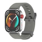 For Huawei Watch Fit3 MIJOBS Solid Color Silicone Watch Band(Khaki Grey Silver)