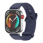 For Huawei Watch Fit3 MIJOBS Solid Color Silicone Watch Band(Dark Blue Silver)