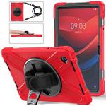 For Lenovo Tab M11 /Xiaomi Pad 11 2024 Rotatable Holder Silicone Hybrid PC Tablet Case with Shoulder Strap(Red)