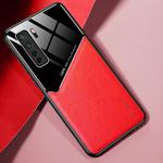 For Huawei nova 7 SE All-inclusive Leather + Organic Glass Protective Case with Metal Iron Sheet(Red)
