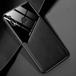 For Huawei P20 Lite All-inclusive Leather + Organic Glass Protective Case with Metal Iron Sheet(Black)