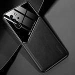 For Huawei P30 Pro All-inclusive Leather + Organic Glass Protective Case with Metal Iron Sheet(Black)