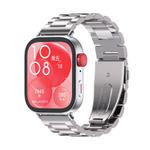 For Huawei Watch Fit3 MIJOBS Three-Beads Stainless Steel Watch Band(Silver)
