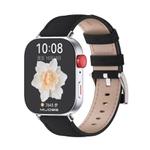 For Huawei Watch Fit3 MIJOBS Genuine Leather Watch Band(Black Silver)