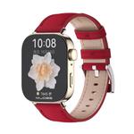 For Huawei Watch Fit3 MIJOBS Genuine Leather Watch Band(Red Light Gold)