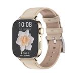For Huawei Watch Fit3 MIJOBS Genuine Leather Watch Band(Beige Light Gold)