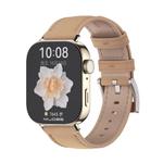 For Huawei Watch Fit3 MIJOBS Genuine Leather Watch Band(Apricot Light Gold)