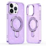 For iPhone 15 Pro Max Glitter Ring Holder MagSafe Phone Case(Purple)