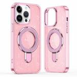 For iPhone 13 Pro Glitter Ring Holder MagSafe Phone Case(Pink)