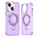 For iPhone 13 / 14 Glitter Ring Holder MagSafe Phone Case(Purple)