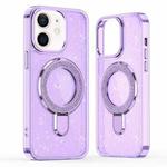 For iPhone 12 / 12 Pro Glitter Ring Holder MagSafe Phone Case(Purple)