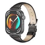 For Huawei Watch Fit3 MIJOBS Slim Genuine Leather Watch Band(Black)