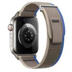 For Apple Watch SE 2023 44mm Dual-Section Loop Nylon Watch Band(Blue Grey)