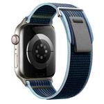 For Apple Watch SE 2023 44mm Dual-Section Loop Nylon Watch Band(Storm Blue)