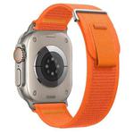 For Apple Watch Ultra 49mm Dual-Section Loop Nylon Watch Band(Orange)