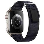 For Apple Watch Series 8 41mm Dual-Section Loop Nylon Watch Band(Black Blue)