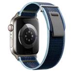 For Apple Watch Series 8 41mm Dual-Section Loop Nylon Watch Band(Storm Blue)