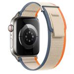 For Apple Watch Series 8 41mm Dual-Section Loop Nylon Watch Band(Orange Beige)