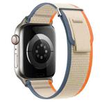 For Apple Watch Series 4 40mm Dual-Section Loop Nylon Watch Band(Orange Beige)