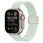 For Apple Watch Ultra 2 49mm Slim Magnetic Buckle Nylon Braided Watch Band(Light Mint)