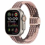 For Apple Watch Ultra 2 49mm Slim Magnetic Buckle Nylon Braided Watch Band(Smoky Violet)