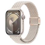 For Apple Watch Series 9 45mm Slim Magnetic Buckle Nylon Braided Watch Band(Starlight)