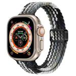 For Apple Watch Ultra 49mm Slim Magnetic Buckle Nylon Braided Watch Band(Dark Chocolate)