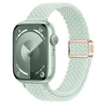 For Apple Watch Series 8 41mm Slim Magnetic Buckle Nylon Braided Watch Band(Light Mint)